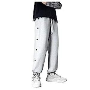Snap Up Tear Away Gray track pants joggers Sweatpants with pockets size XLP